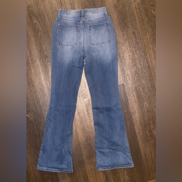 Fashion Nova Katt Flare Button Jeans - Medium Blue Wash - Picture 12 of 12